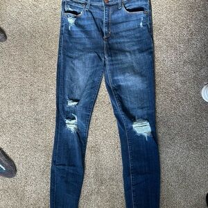 Abercrombie & Fitch Dark Blue Distressed  Jeans
